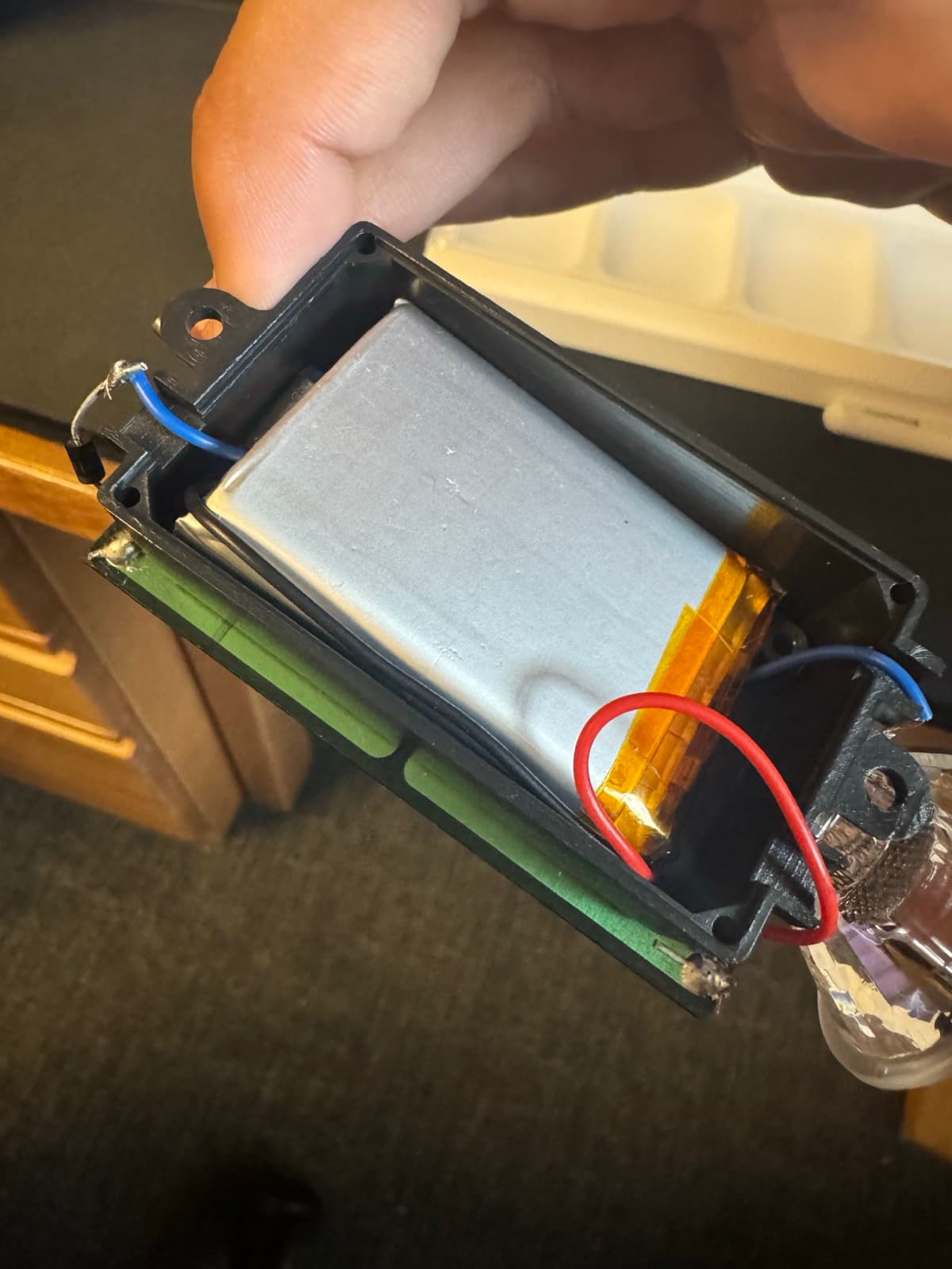 Solar-powered flashlight prototype